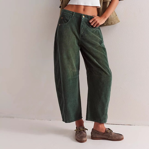 NWT - we the free, good luck, corduroy pants in green - Picture 2 of 7